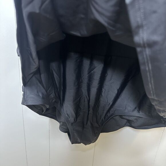 Swimsuits For All Sarong Front One Piece Swimsuit Black Plus Size 34 - Picture 10 of 16